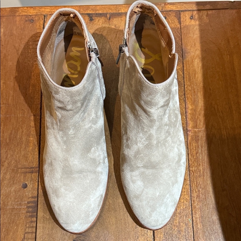 Sam Edelman Petty Suede Ankle Boots – Taupe, Size 9 (2" Heel)